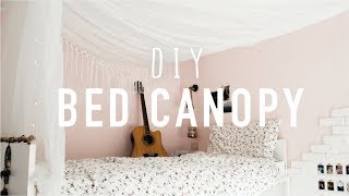 DIY BED CANOPY  Cheap amp Easy Tumblr aesthetic [upl. by Leahcimed4]