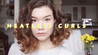 OVERNIGHT HEATLESS CURLS  hair tutorial [upl. by Arek]