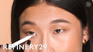 Waterline White Eyeliner Tutorial  Short Cuts  Refinery29 [upl. by Alamak]