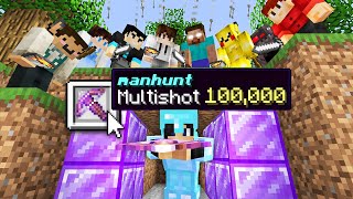 Minecraft Manhunt but i secretly used Multishot 100000 [upl. by Aiet474]