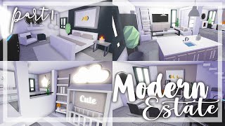 Modern Minimalistic Estate Home Speed Build PART 1  Roblox Adopt Me [upl. by Gean]