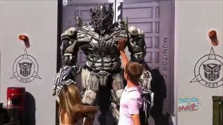 Interactive talking Megatron debuts at Transformers The Ride 3D in Universal Studios Hollywood [upl. by Edals591]