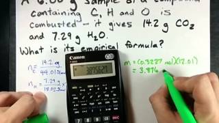 Empirical Formula from Combustion  Carbon Hydrogen AND oxygen [upl. by Sul]