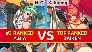 GGST ▰ NO 3 Ranked ABA vs Kabaling TOP Ranked Baiken High Level Gameplay [upl. by Naerad]