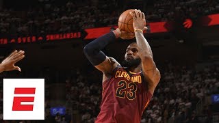 LeBron James hits 6 ridiculous 4thquarter fadeaways as he dismantles Raptors in Game 2  ESPN [upl. by Killie]