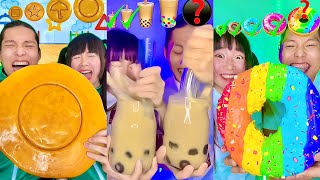 Rainbow Small to Giant Food Challenge Compilation Squid game Food🥵bubble tea boba Part6 [upl. by Carny571]