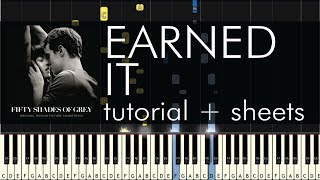 The Weeknd  Earned It  Piano Tutorial  Sheets [upl. by Ydderf324]