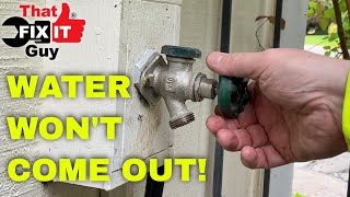 WATER WONT COME OUTEASY Fix for a Outdoor Water Faucet [upl. by Kenton710]