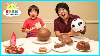 Chocolate Food vs Real challenge with Ryan ToysReview [upl. by Neeven]