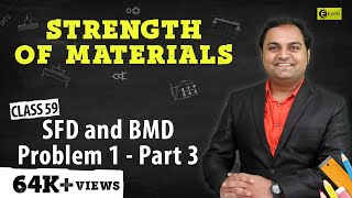 SFD and BMD  Problem 1  Part 3  Shear Force and Bending Moment Diagram  Strength of Materials [upl. by Nyroc768]