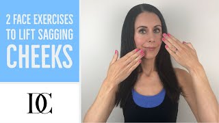 2 Face Exercises To Lift Sagging Cheeks [upl. by Annatnas615]