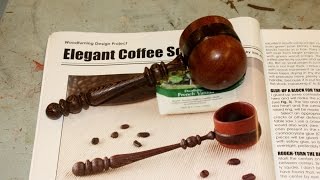 How to Turn a Traditional Wood Coffee Scoop [upl. by Leahcimluap]