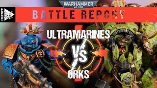 Ultramarines vs Orks 2000pts  Warhammer 40000 Battle Report [upl. by Ahcropal]