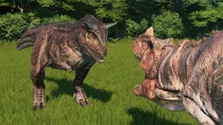 Carnotaurus VS Ceratosaurus  Jurassic World Evolution [upl. by Riatsala]