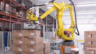 Premier Tech Automated Palletizing with FANUC M410iC Robot [upl. by Nyrrat]