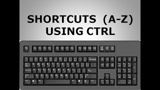 KEYBOARD SHORTCUTS A TO Z  USING CTRL IN HINDI KEYBOARD SERIES PART 2 [upl. by Gaves]