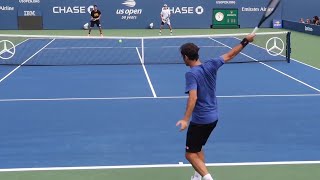 Federer Training 2018 Court Level View HD [upl. by Bechler697]