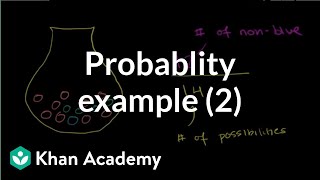 Finding probability example 2  Probability and Statistics  Khan Academy [upl. by Lleynod]