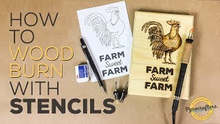 Wood Burning Techniques  Rooster Pyrography Pattern by Pyrocrafters [upl. by Aneris]