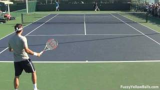 Roger Federer hitting from the Back Perspective in HD [upl. by Cornew]