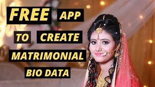 Marriage biodata Free mobile app  Matrimonial Biodata in Mobile  Marriage biodata latest format [upl. by Rehptsirhc961]