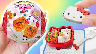 MAKING MINI HELLO KITTY FOOD Hello Kitty MiniVerse Coffee Milkshake Waffles [upl. by Aened199]