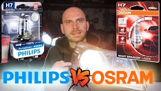 Philips RacingVision vs Osram NightBreaker Laser  Endurance amp Brightness Test [upl. by Oisacin]