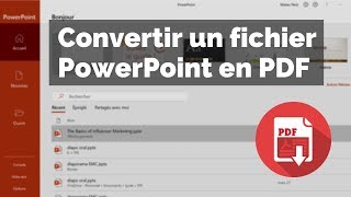 Convertir un fichier PowerPoint en PDF [upl. by Quirita900]