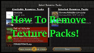 How to Remove a Resource Pack in Minecraft Delete a Texture Pack Minecraft [upl. by Amil606]