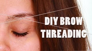 DIY BROW THREADING TUTORIAL AT HOME SHAPING [upl. by Aroc678]