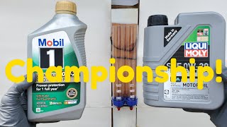 Engine oil Championship Mobil 1 vs Liqui moly [upl. by Neelhtak886]