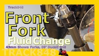 How to Change Motorcycle Front Fork Fluid  Oil [upl. by Castora]