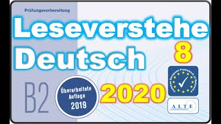 Telc B2 Prüfung Modelltest 8 B2 allgemein Leseverstehen Deutsch 17062020 [upl. by Ettenowtna322]