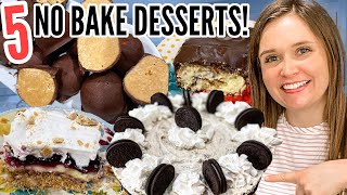 5 NOBAKE DESSERTS  Incredibly EASY NoBake Dessert Recipes  Julia Pacheco [upl. by Hayse]