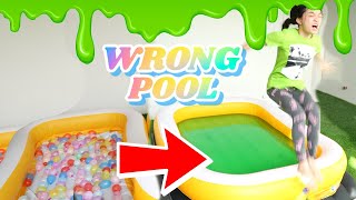 DONT TRUST FALL INTO THE WRONG POOL CHALLENGE  KAYCEE amp RACHEL in WONDERLAND FAMILY [upl. by Grosz]