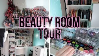 Rangement makeup  Équipement studio  BEAUTY ROOM TOUR [upl. by Etireuqram]