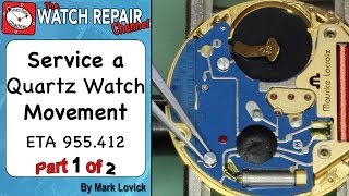 How to service a quartz movement ETA 955 412 Watch repair tutorials [upl. by Yhtur22]