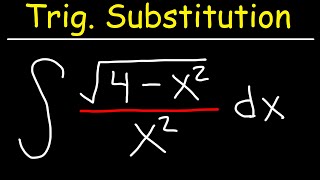 Trigonometric Substitution [upl. by Harlow]