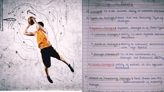 Class 12 Physical Education Notes Chapter 10 Training in Sports  notes in description [upl. by Bigelow]