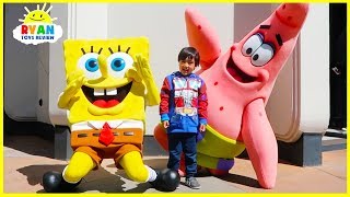 Ryan meets SpongeBob at Universal Studios Amusement Park [upl. by Mordy]