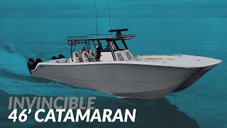 46 Invincible Catamaran  First look and Sea Trial [upl. by Eizle]