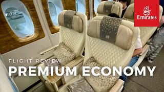 Almost Business Class  Emirates New PREMIUM ECONOMY Flight Review [upl. by Meyeroff992]