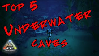 Top 5 Underwater Cave  Base Locations 2021 Ark The Island [upl. by Adali618]