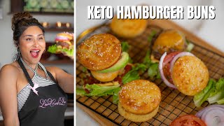 KETO HAMBURGER BUNS How To Make Easy Keto Hamburgers Buns  Only 2 Net Carbs [upl. by Knah623]