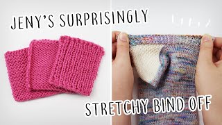 Jenys Surprisingly Stretchy Bind Off JSSBO for knitting 3 ways [upl. by Shinberg151]