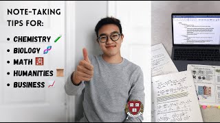 how to take notes DEPENDING ON THE SUBJECT study tips from a HARVARD student  PART 1 [upl. by Pussej]