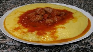 Come cucinare la polenta  Ricetta Polenta con sugo di salsiccia 17 [upl. by Gies376]