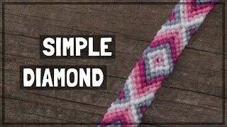 Simple Diamond Friendship Bracelet Tutorial CC [upl. by Finnie]