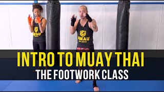 Intro to Muay Thai Kickboxing  The Footwork Class [upl. by Sirmons309]