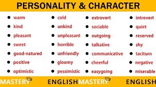 Learn 100 Adjectives to Describe Personality amp Character in English  Improve your Vocabulary [upl. by Aneerol]